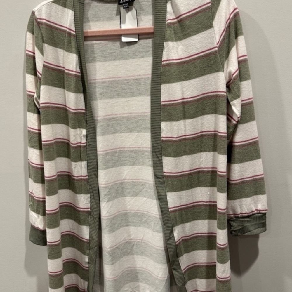 Lilt Green and Pink Striped childrens Cardigan size 16